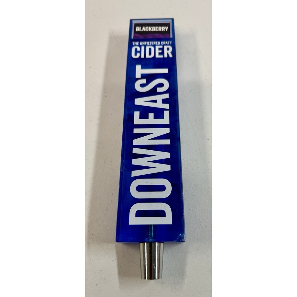 Downeast Cider Blue White Acrylic Beer Tap Handle 11 Inches Long Bar BlackBerry